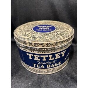 Vintage 1950s Tetley "hundreds" Tea Bags Tin, Great Collectible, Decor & Con.
